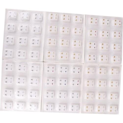 12Pairs Surgical Steel Ear Studs Earrings Set Medical Earrings Piercing Tool Kits Women Jewelry Piercing Stud Earring