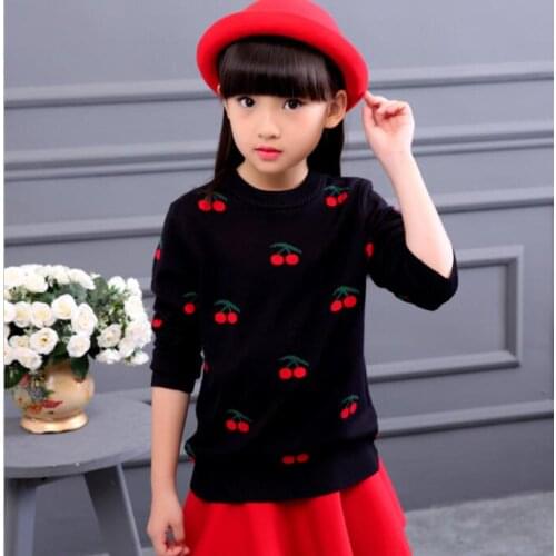 2021 Autumn Childrens Clothes Girls Sweaters Printed Long Sleeve Girl Knitted Pullover Sweater For Girls Kids Casual Sweaters