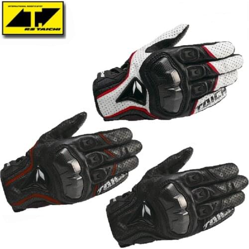 TAICHI RST390 motorcycle full leather carbon fiber gloves off-road motorcycle racing breathable perforated protective gloves