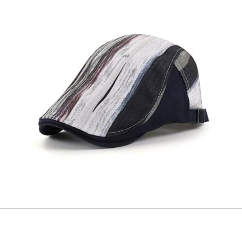 Brand JAMONT Adjustable Four Seasons Stripes Peaked cap print casual graffiti beret hat