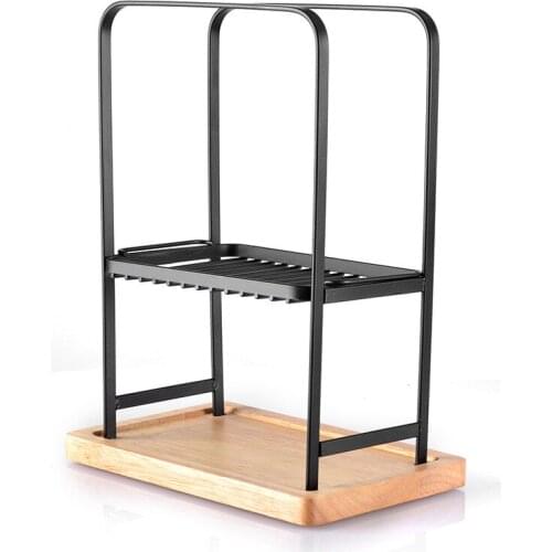 Hand Punch Holder V60 Metal Filter Cup Holder Detachable Adjustable Non-slip Support Solid Wood Shelf Coffee Matching Device