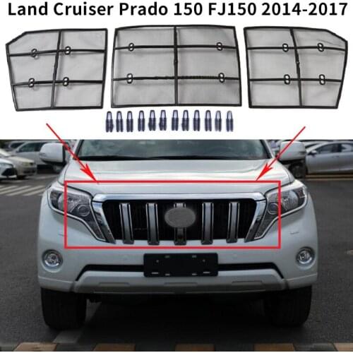 For Toyota Land Cruiser Prado 150 FJ150 2014-2017 Car Insect Screening Mesh Front Grille Insert Net