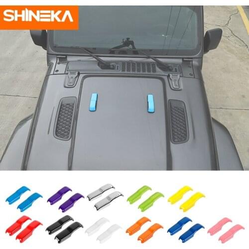 SHINEKA Car Engine Hood Hinge Decoration Cover Sticker For Jeep Wrangler JL For Jeep Gladiator JT 2018-2021 Exterior Accessories
