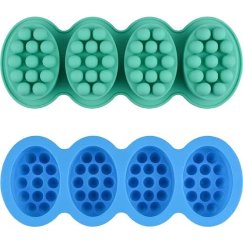 Silicone Massage Bar Soap Molds Nonstick DIY Handmade for Bundt Cake Cupcake Muffin Coffee Pudding Candle Making Supplies Tool
