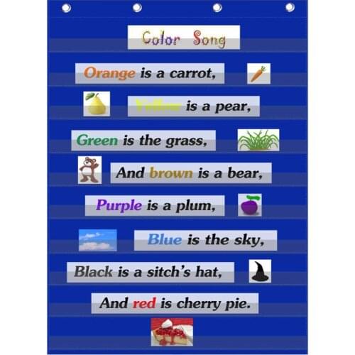 Godery Standard Pocket Chart Teachers Friend Durable Classroom Pocket Chart ideal for all kinds of classroom uses
