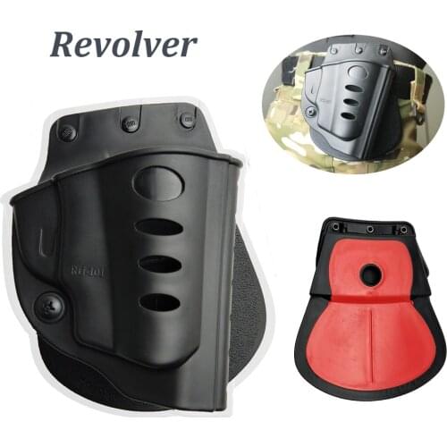 Tactical Revolver Rifle Accessory Pouch Belt Holster Paddle Holster Mag Pouch Set Hunting Right Hand ABS Plastic