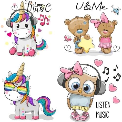 ZOTOONE Cut Cartoon Animal stickers for iron transfer clothes DIY accessory t-shirt dresses washable heat transfer