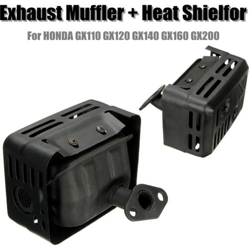Exhaust Muffler System Heat Shield For Honda GX110 GX120 GX140 GX160 GX200 with heat shield Assembly Gasket