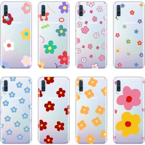 Back Cover For Samsung Galaxy A10 A20 A30 A40 Silicone Soft Yellow Flower Red Phone Case For Samsung Galaxy A50 A60 A70 A80 Case