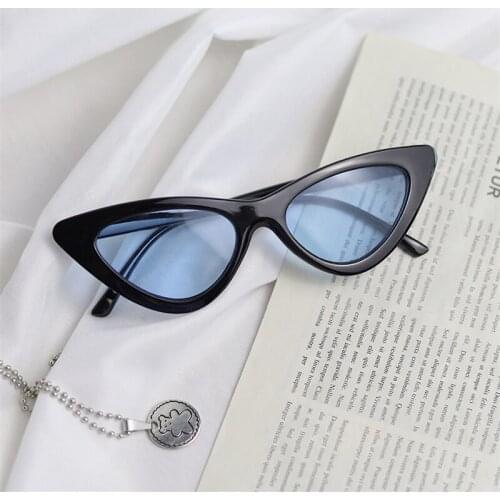 Trendy Heart Sunglasses Women 2021 Rimless Frame Ocean Tint Clear Lens Glasses Shape Cute Cat Eye Sun Glasses Blue