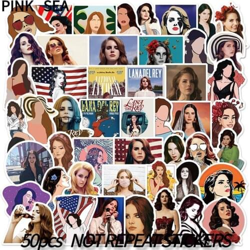 10/30/50Pcs/set Cartoon Lana Del Rey American Singer Graffiti Mix Stickers For Kids Diy Case Laptop Skateboard Luggage Decal