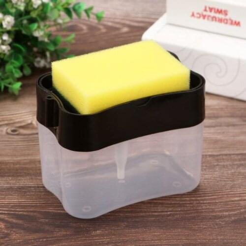 2-in1 Soap Pump Dispenser Kitchen Hand Press Soap Organizer Container With Spong