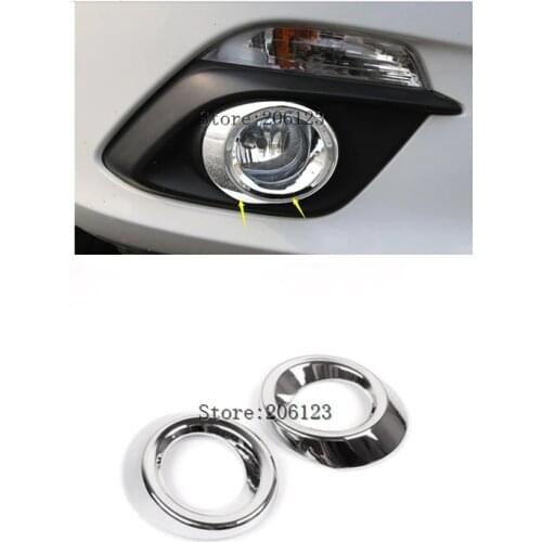 For Mazda 3 Axela M3 2014 2015 2016 Chrome Front Fog Light Lamp Cover Trim Foglight Bumper Garnish Molding Ring Car Styling 2pcs