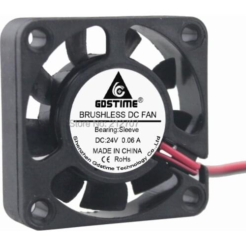 20PCS Gdstime Small DC Cooling Fan 24V 2Pin 9 Blades 4010 4cm 40mm x 10mm