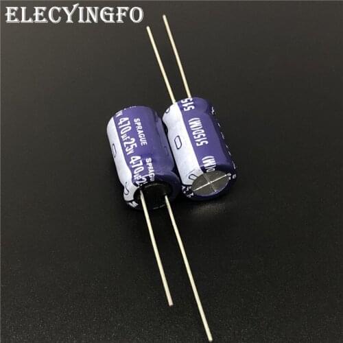 5Pcs/50Pcs 470uF 25V470uf SPRAGUE 515D Series 10x16mm 25V470uF High quality Audio Capacitor Aluminum Electrolytic Capacitor