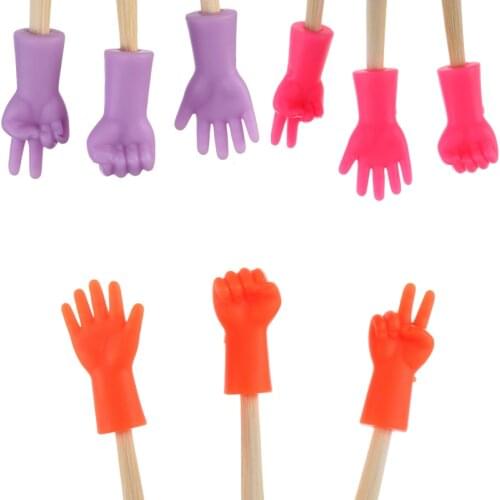 6pcs Gesture Shape Knitting Needles Stitch Protectors For DIY Weave Knitting Non-slip Needle Tip Stopper Tail Buckle Sewing Tool