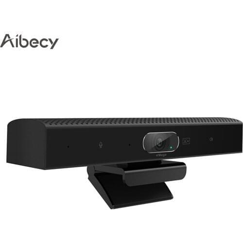 Aibecy 2K Webcam 3-in-1 HD Video Conference Camera Microphone Speaker AI Face Tracking Auto Focus 360° Voice Pickup 4 Megapixel