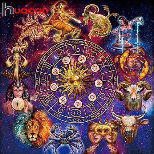 Huacan 5D DIY Diamond Embroidery Cross Stitch Constellation Mosaic Diamond Painting Full Square/Round Cartoon Animal Home Decor