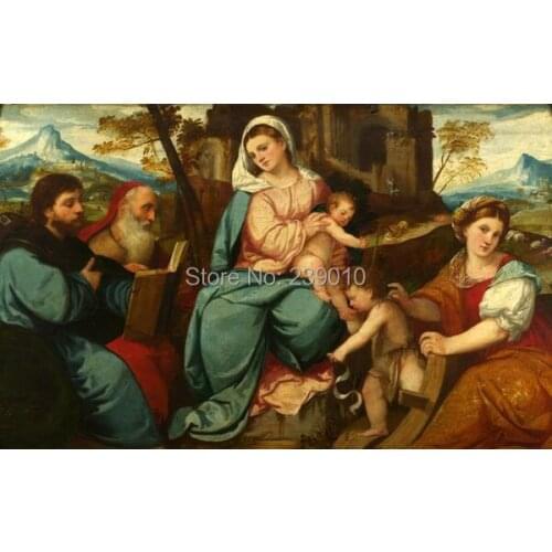 Free shipping christians Read the bible oil painting printed on canvas classical virgin Mary oil painting canvas prints picture