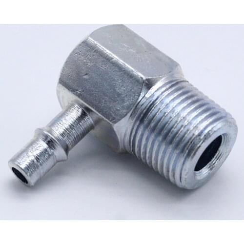 Zinc Steel 90 Degree Intake Manifold Vacuum Fitting 3/8" NPT to 1/4" Barb Hose Car Modification 1x