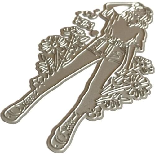 E56C Flower Girl Metal Cutting Dies Stencil DIY Scrapbooking Album Paper Card Template Mold Embossing Decoration