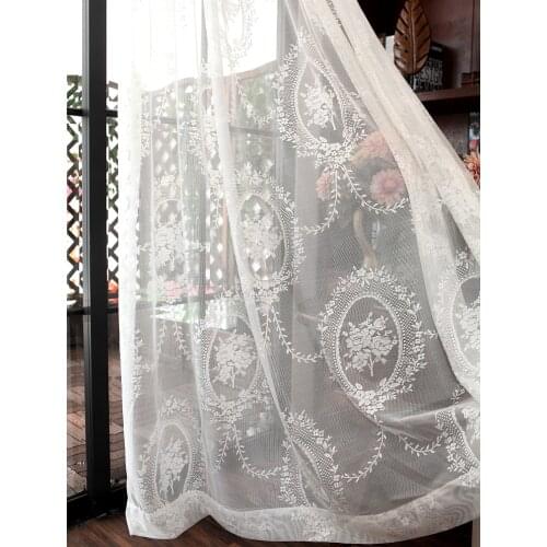 French white curtain gauze lace curtain used for bedroom curtain balcony curtain exquisite gauze curtain home decoration curtain