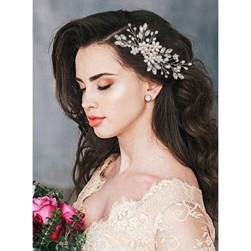 HP346 Freshwater Pearl Rhinestone Bride Headdress Wedding Party Bridesmaid Hair Accessories Woman Fashionable Hair Comb