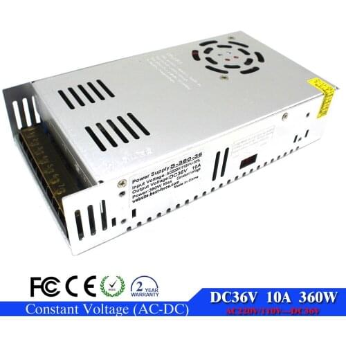360W DC36V 10A Switching Power Supply Factory sales SMPS Driver 110V 220V AC-DC 36V Transformer for Stepper CNC CCTV 3D Printer
