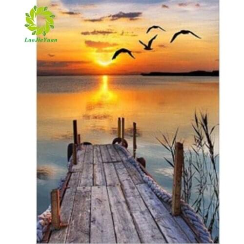 Full Drill Square 5D DIY Diamond Painting lake scenery Diamond Embroidery Cross Stitch Mosaic Painting