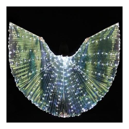 Girls Dance Wings NEW Women Belly Dance Props 360 Degrees LED Shining Wings Angle of Opening Dancer Props Wings With Sticks