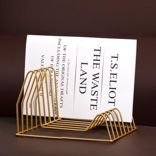 Metal Table Storage Basket Chic Nordic Scandinavian Gold Desk Storage Basket Magazine Organizer bookend Home Decor