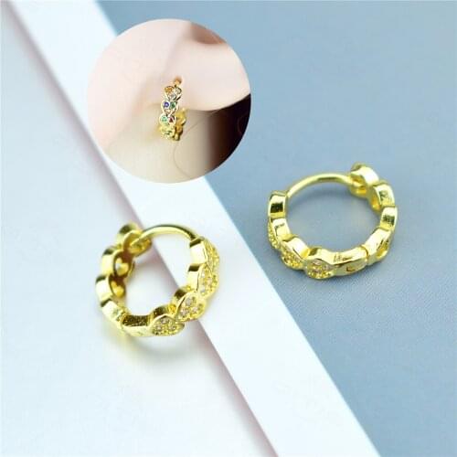 Zircon Mini Earrings Fashion Personality Heart-shaped Earrings Ear Bone Ear Buckle All-match Love Ladies Jewelry