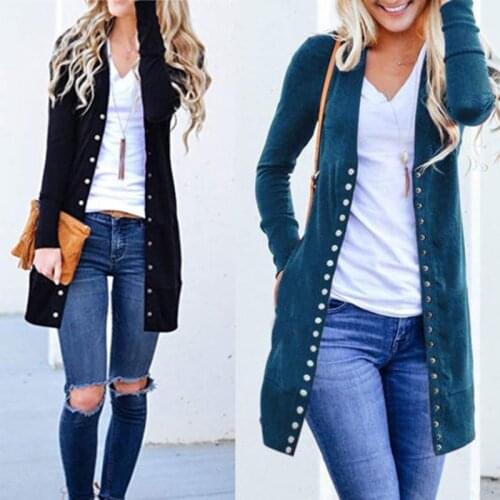 Fashion Elegant Autumn Long Jacket Coat Women Ladies Long Sleeve Slim Knitted Cardigan Outwear Sweater Women Plus Size 2021