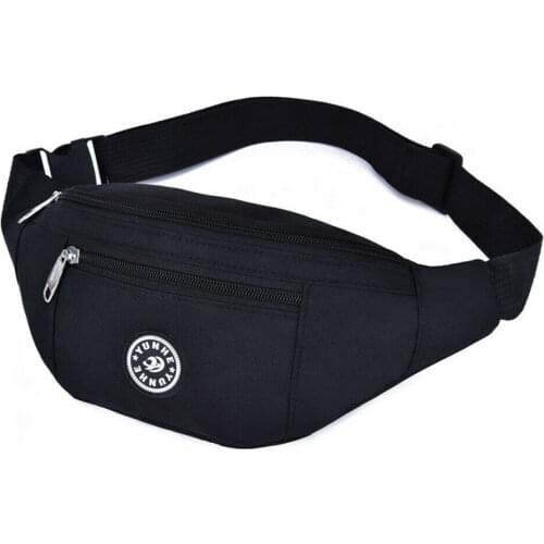 New Fashion Men Women Waist Bum Bag Belt Money Pouch Wallet Zip Travel Hiking Bag Black Blue Red Gray