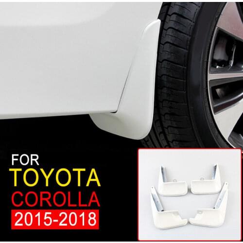 New Mudguards For Toyota Corolla 2015-2016-2017-2018 White Mud Flap Flaps Splash Guards Mudguards Chromium Styling Parts 4Pcs
