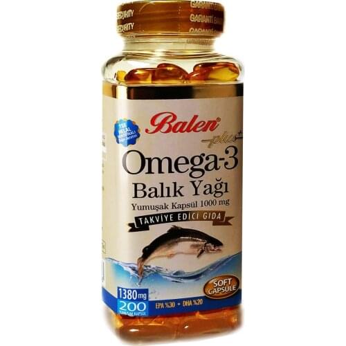Omega 3 fish oil soft capsules 1380mg * 200 pieces natural energy power speed therapy additive-free health nutritional additive