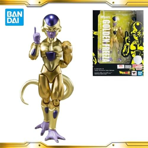 Original BANDAI S.H.Figuarts DRAGON BALL Yellow Gold Frieza Action Collection Model Toy Anime Toys For Kids