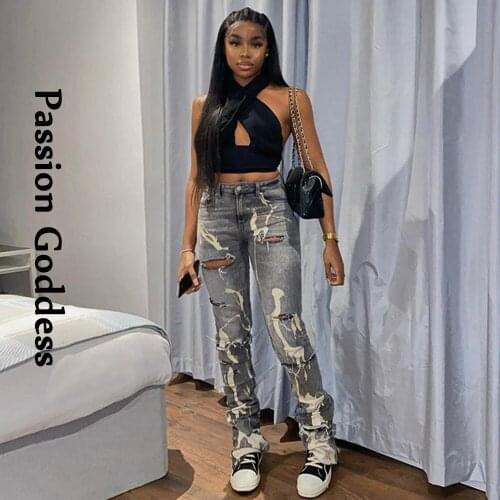 Passion Goddess Womens Ripped Jeans