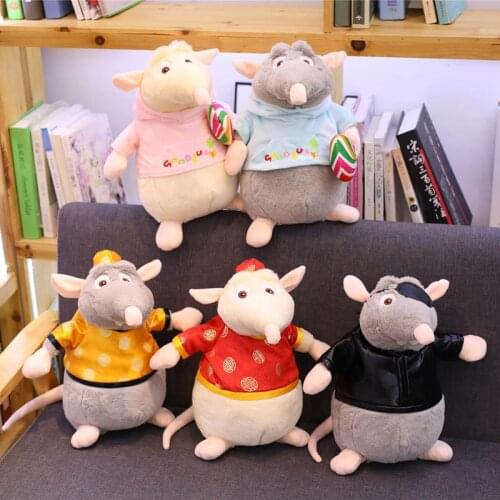 35cm Mini Soft Plush Simulation Tang Suit Mouse Plushie Doll Stuffed Rat Plush Animal Toy Mascot Peluche Mouse Doll for Children