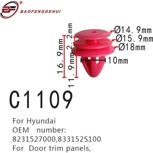 Car Interior Buckle For Hyundai Fastener 8231527000,833152s100 Door Trim Panels Positioning