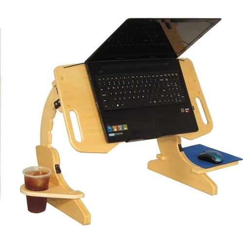 Adjustable Laptop Desk for Bed Notebook Stand Tray Table Book Holder Table Stand Tray Sturdy Wooden Computer Bed Workstation