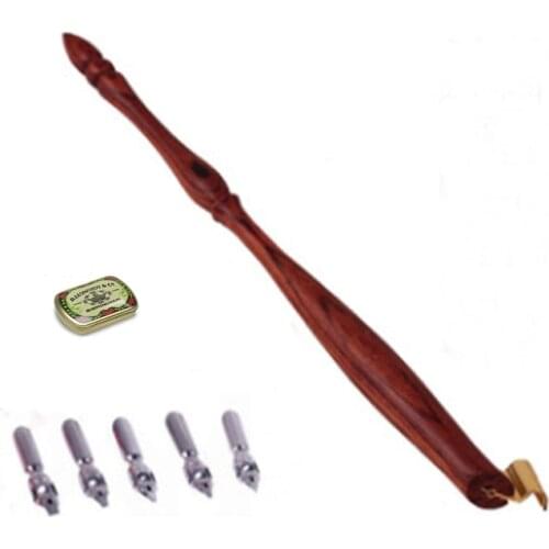 New Oblique Dip Pen with 5 nibs 1 Nib Case 1 Ink Fount English Antique Copperplate Rosewood Dip Pen Set Calligraphy Dip Pen