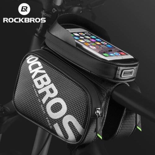 ROCKBROS Bicycle Bags With Touch Screen Phone Bag Bike Front Tube Bag 5.8"-6.3" Big Capacity Waterproof MTB Cycling Accessories