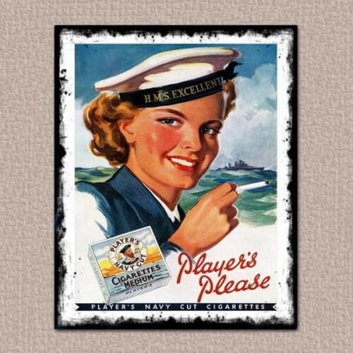 Vintage Cigarette Advertising Tin Sign Metal Sign Metal Poster Metal Decor Metal Painting Wall Sticker Wall Sign Wall Decor