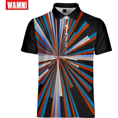 WAMNI Fashion Polo High Quality 3D Quick Drying Turn-down collar Bodybuilding polo shirt Casual Mens Polo shirts Sport Tee