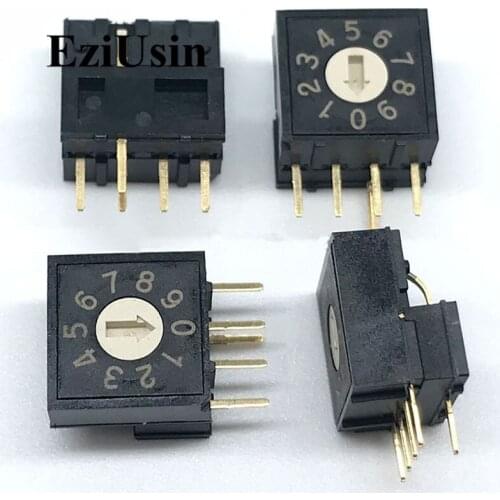 0-9 10 Rotary Coding Knob Switch DIP 5pins no Shank 4:1 PCB Switching RV4A-10R-V-B 5p