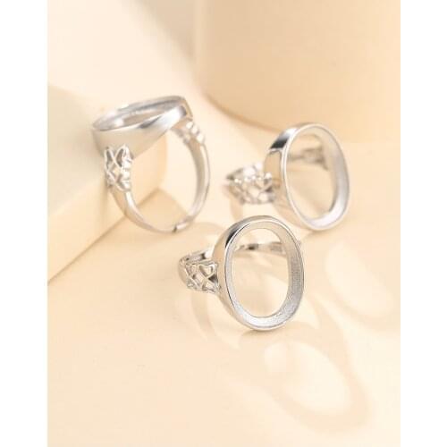 13*18mm 925 STERLING SILVER men women Semi Mount Bases Blanks base blank Pad ring Setting wedding jewelry findings diy A5858