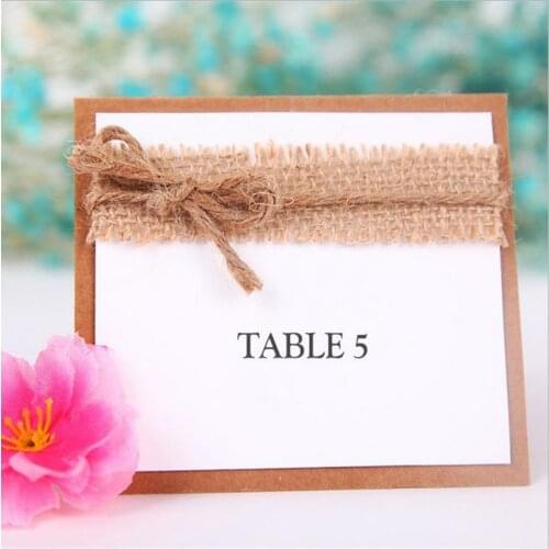 20pcs/lot Rustic vintage linen paper card series Wedding seat card sign card wedding decoration