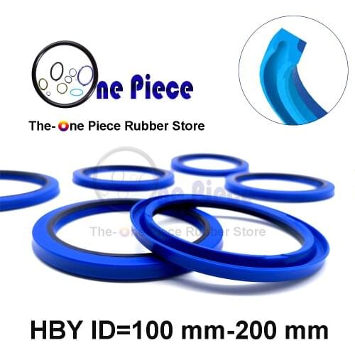 20pcs a lot HBY Rod ID=100-200mm U Cup Hydraulic rod U-ring single acting seal symmetrical polyurethane PU +PA buffer seals