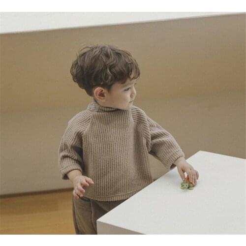 2021 Childrens Clothing Childrens Corduroy Autumn and Winter Bottoming Shirt T-shirt Baby Bottoming Shirt